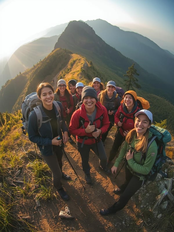 Group of hikers getting ready for the hike (1)